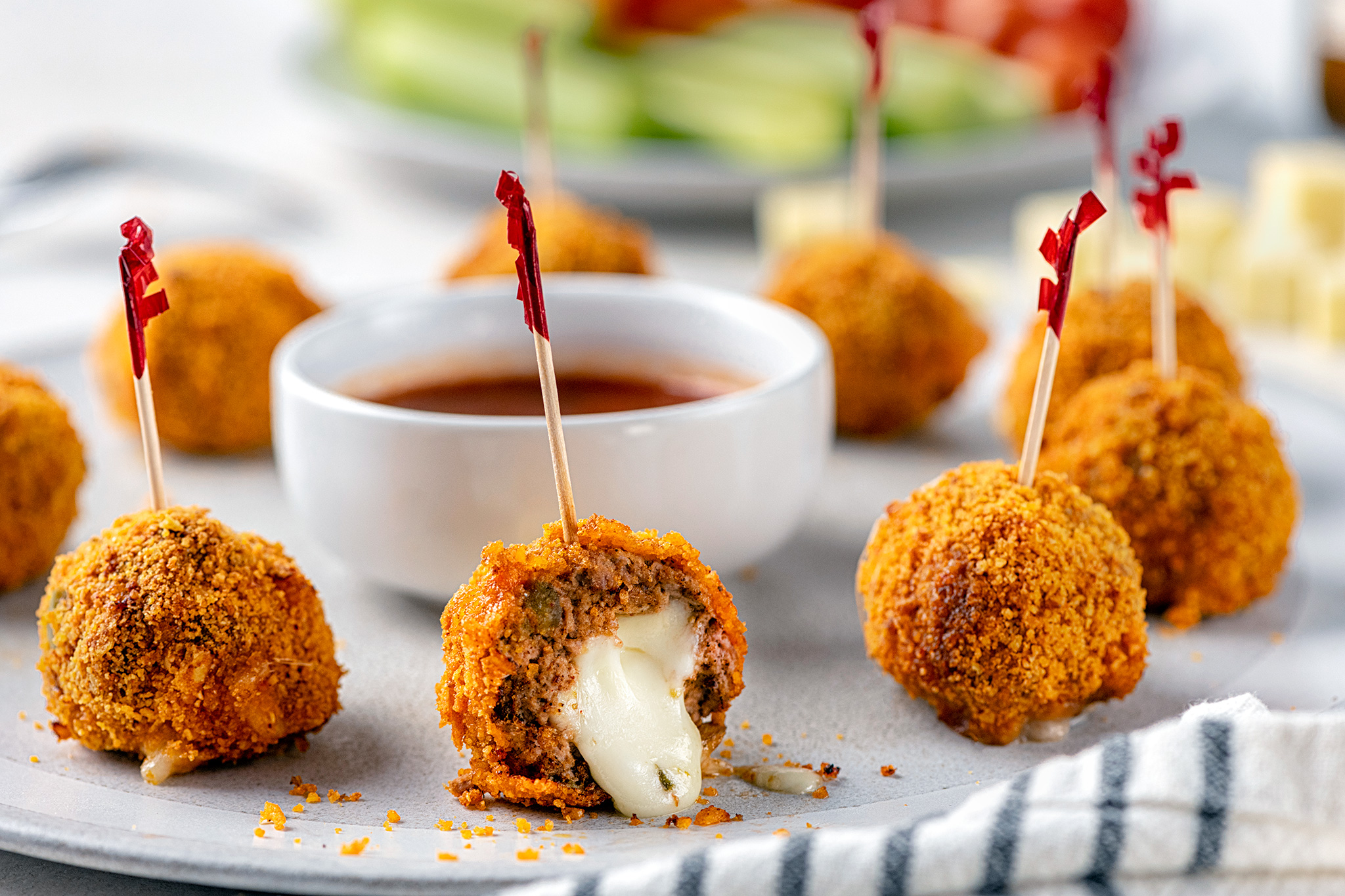 air fryer nacho meatball hero horizontal