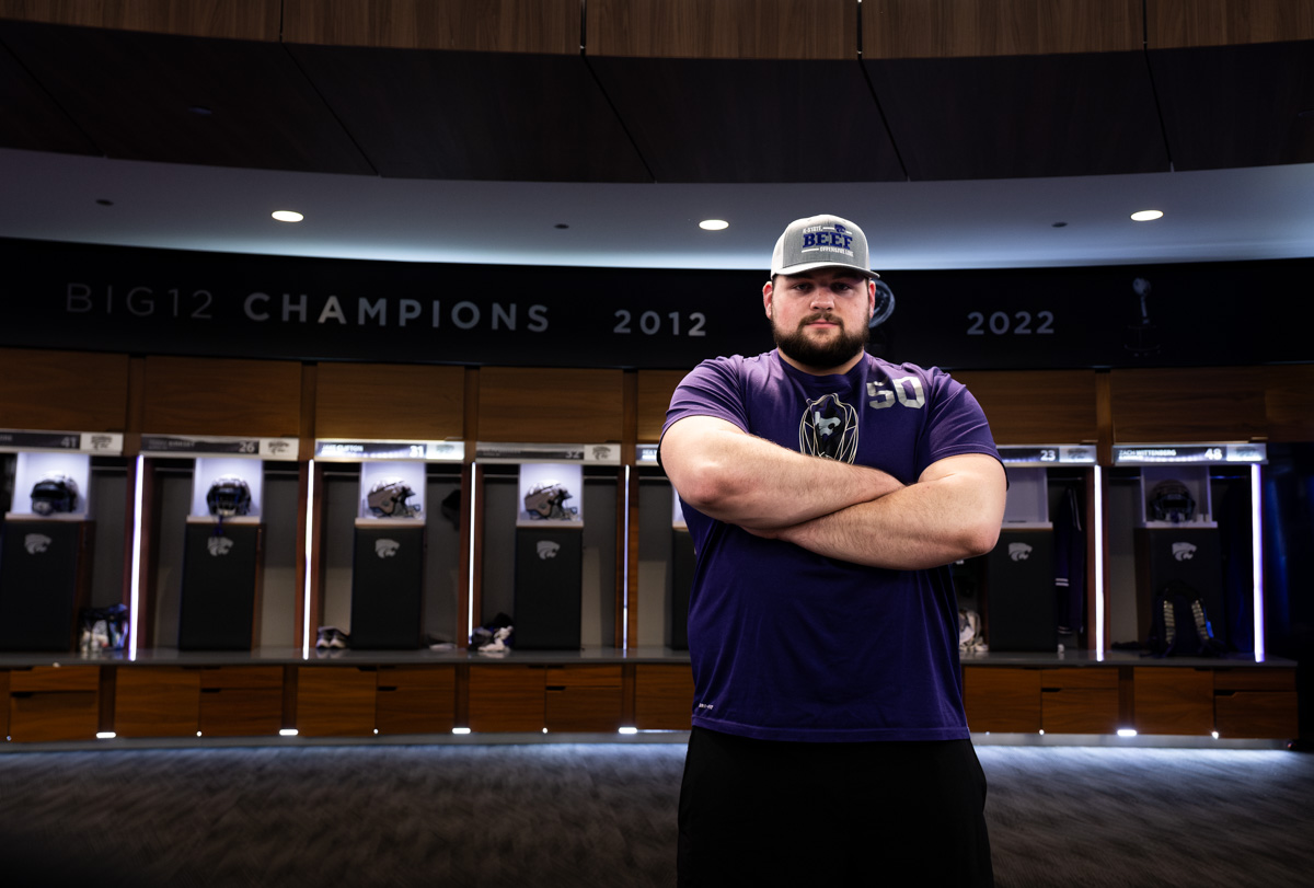 Offensive Lineman Cooper Beebe Big 12 champion fueling with beef