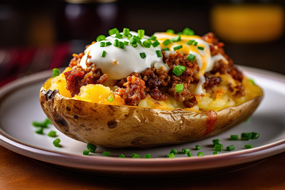 Cheeseburger stuffed baked potato recipe