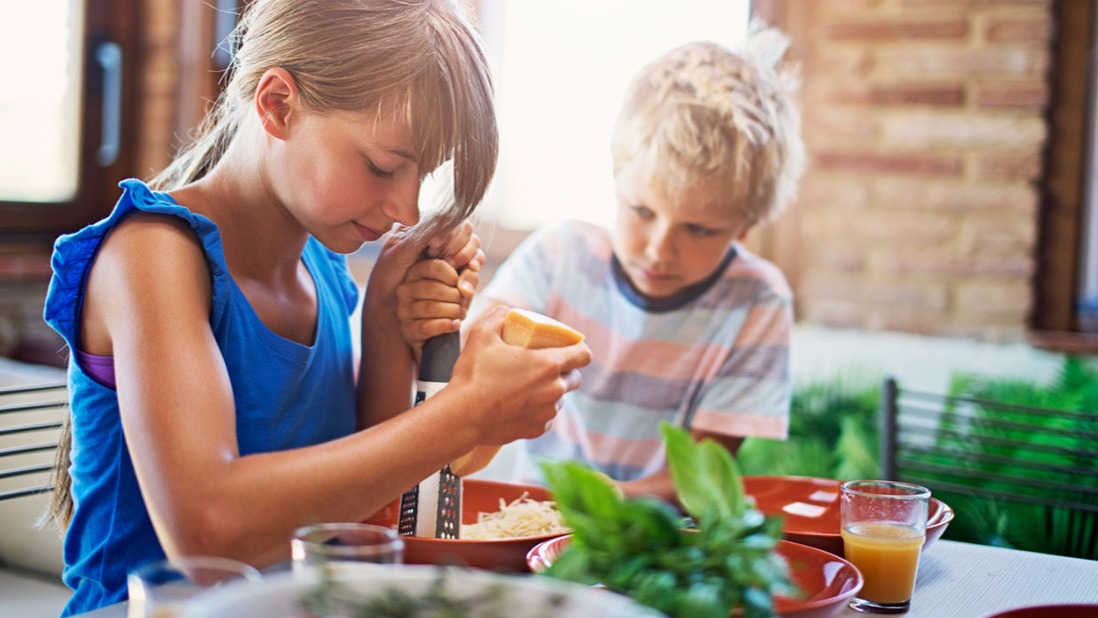 Kids involved in cooking math reading science skills