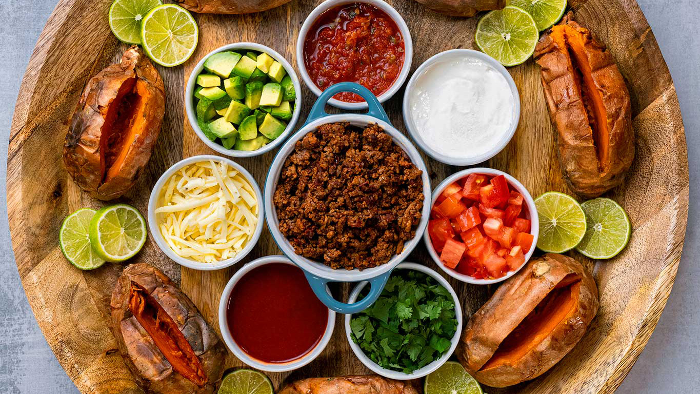 taco sweet potato bar